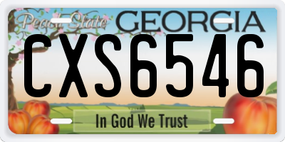 GA license plate CXS6546