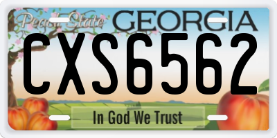 GA license plate CXS6562