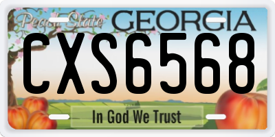 GA license plate CXS6568