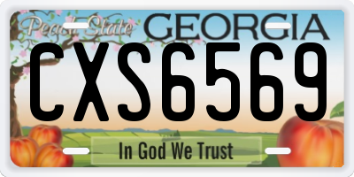 GA license plate CXS6569