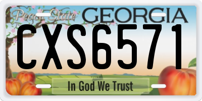 GA license plate CXS6571