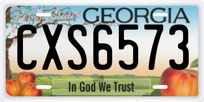 GA license plate CXS6573
