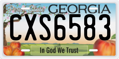 GA license plate CXS6583