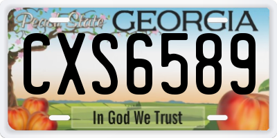 GA license plate CXS6589