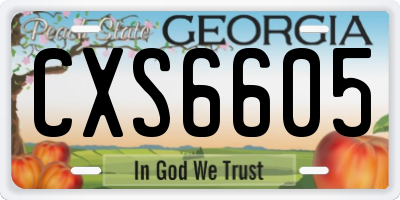 GA license plate CXS6605