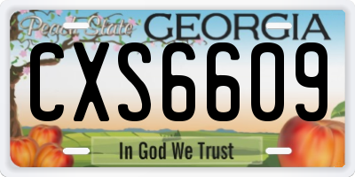 GA license plate CXS6609
