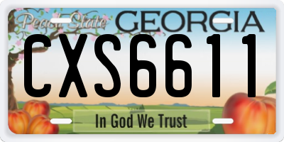 GA license plate CXS6611