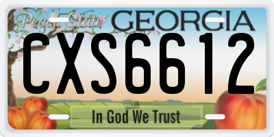GA license plate CXS6612