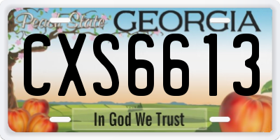GA license plate CXS6613