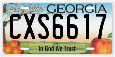 GA license plate CXS6617