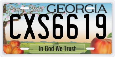 GA license plate CXS6619