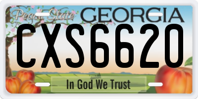 GA license plate CXS6620