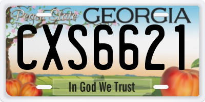 GA license plate CXS6621