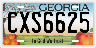 GA license plate CXS6625