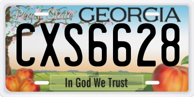 GA license plate CXS6628