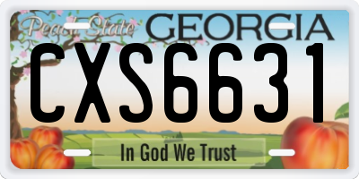 GA license plate CXS6631