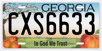 GA license plate CXS6633