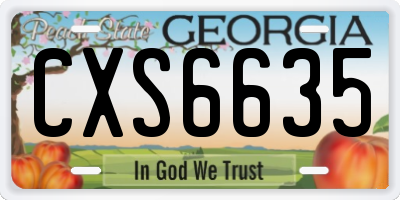 GA license plate CXS6635
