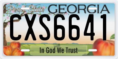 GA license plate CXS6641