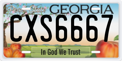 GA license plate CXS6667