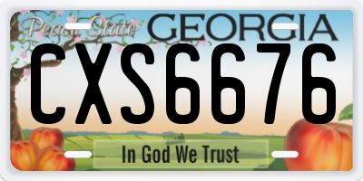 GA license plate CXS6676