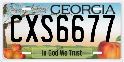 GA license plate CXS6677