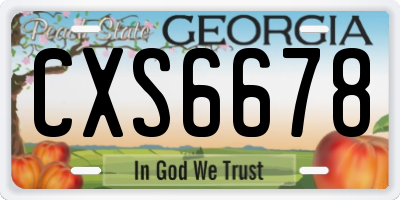 GA license plate CXS6678