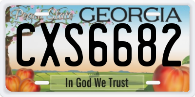 GA license plate CXS6682