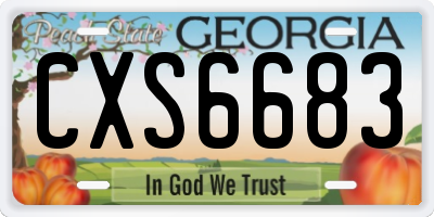 GA license plate CXS6683
