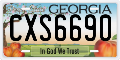 GA license plate CXS6690
