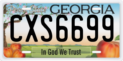GA license plate CXS6699