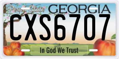 GA license plate CXS6707