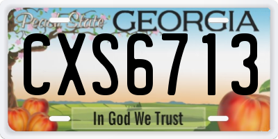 GA license plate CXS6713