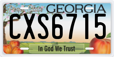GA license plate CXS6715