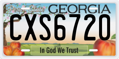 GA license plate CXS6720