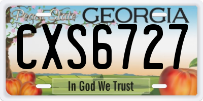 GA license plate CXS6727