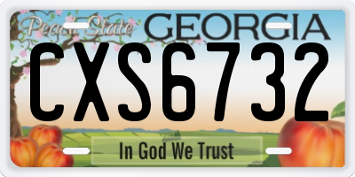 GA license plate CXS6732