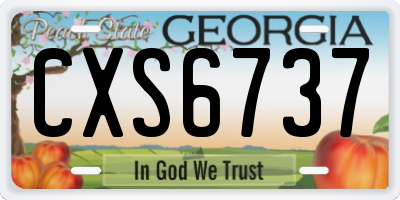 GA license plate CXS6737
