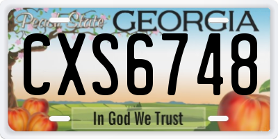 GA license plate CXS6748