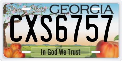 GA license plate CXS6757