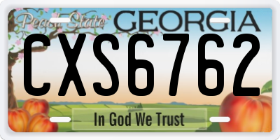 GA license plate CXS6762