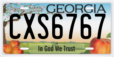 GA license plate CXS6767