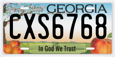 GA license plate CXS6768