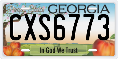 GA license plate CXS6773