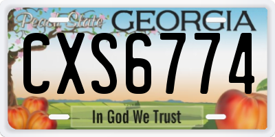 GA license plate CXS6774
