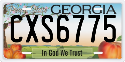 GA license plate CXS6775