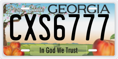 GA license plate CXS6777