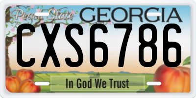 GA license plate CXS6786