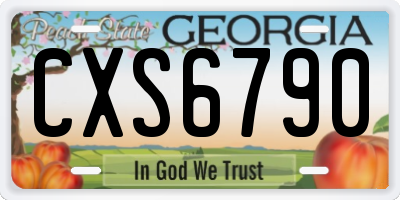 GA license plate CXS6790