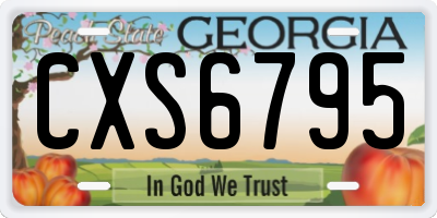 GA license plate CXS6795
